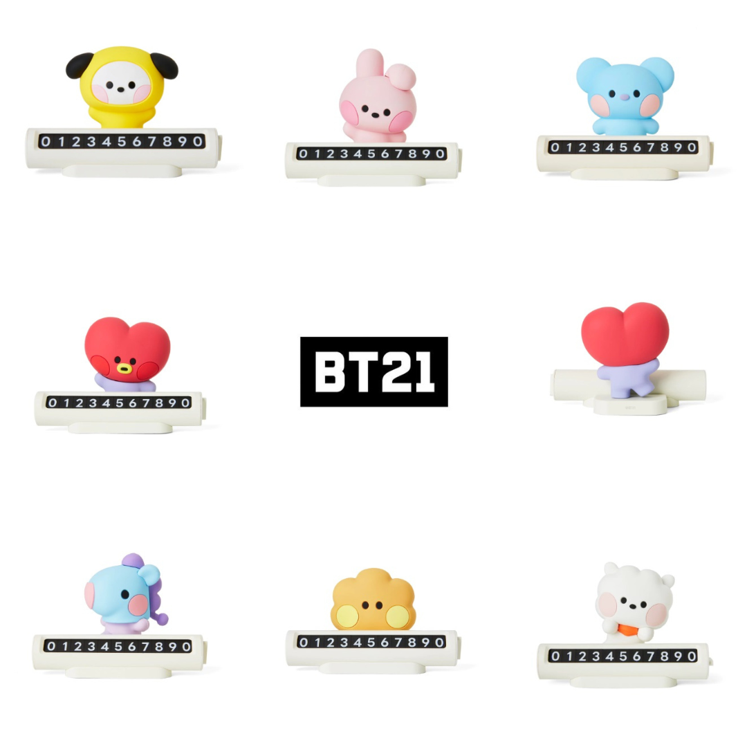 TWS CHARACTER MD BT21 MININI CAR FIGURE PHONE NUMBER PLATE