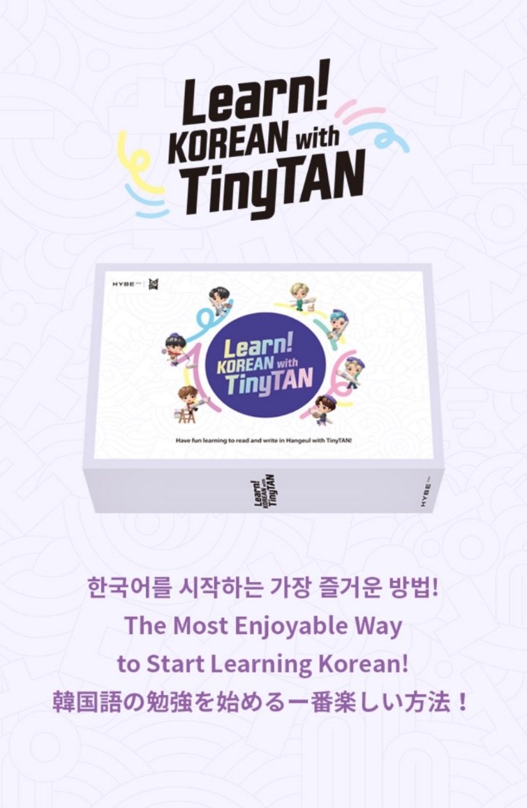 BTS Learn Korean With TinyTAN Kit - Official Language Learning Set With Workbook